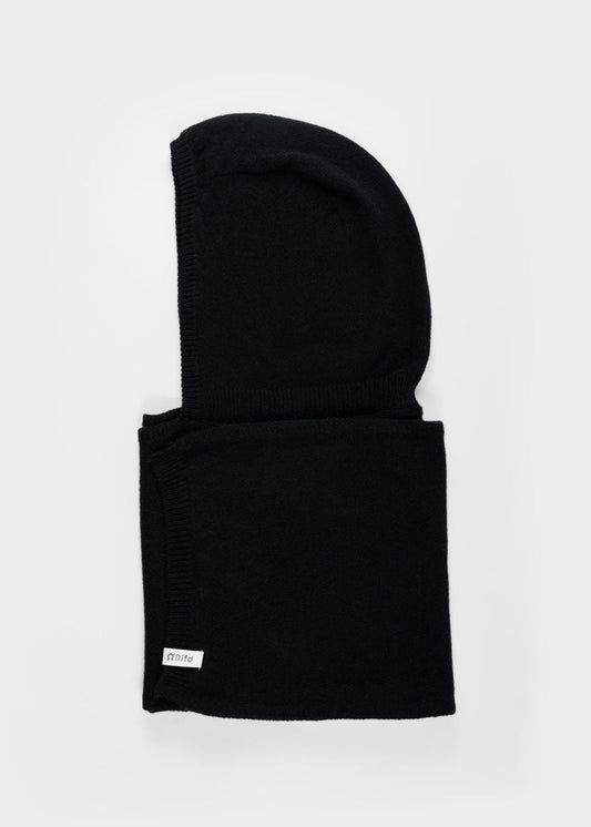 Sciarpa-cappuccio unisex in cashmere rigenerato | Nero RIFO’