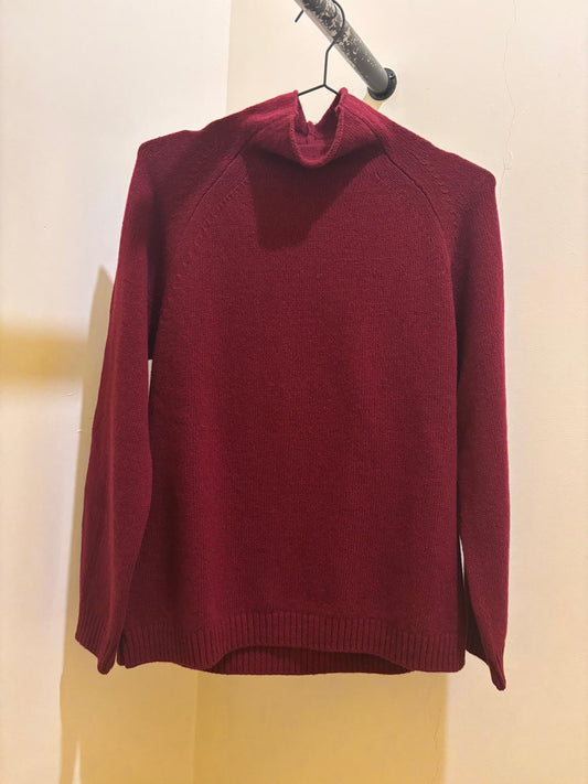 Maglione donna in cashmere rigenerato | Rosso vino