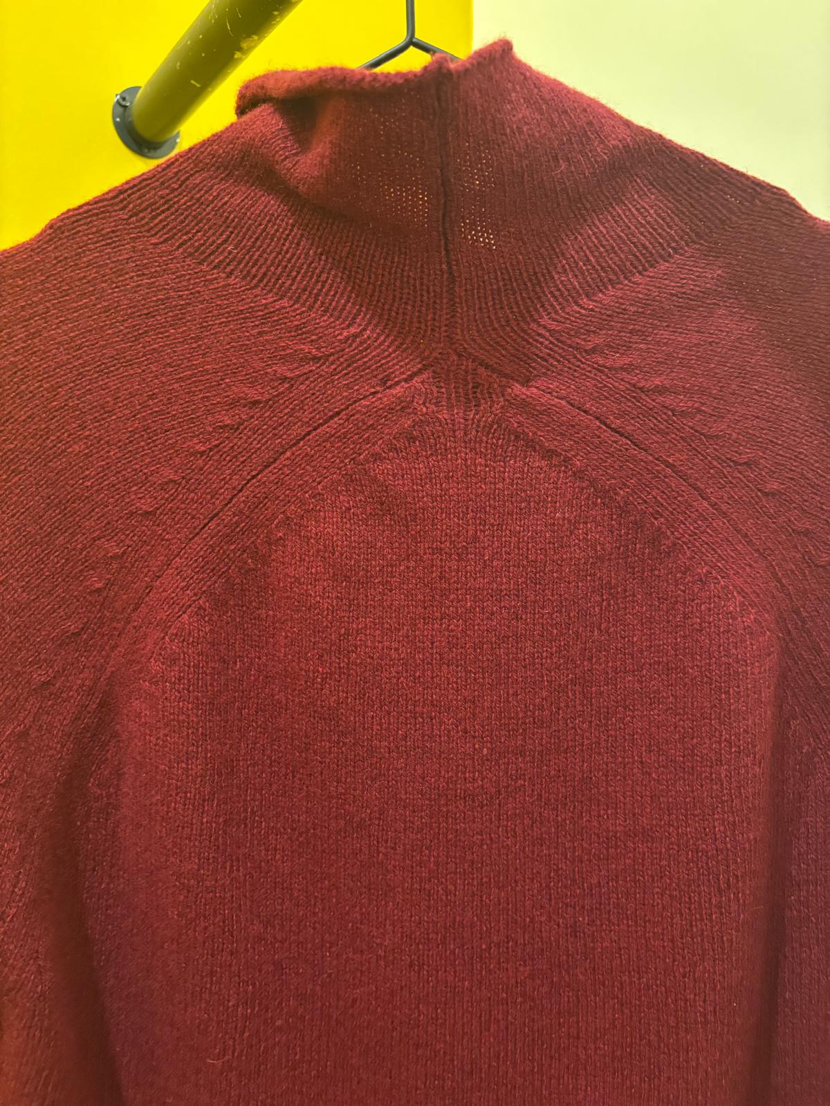 Maglione donna in cashmere rigenerato | Rosso vino