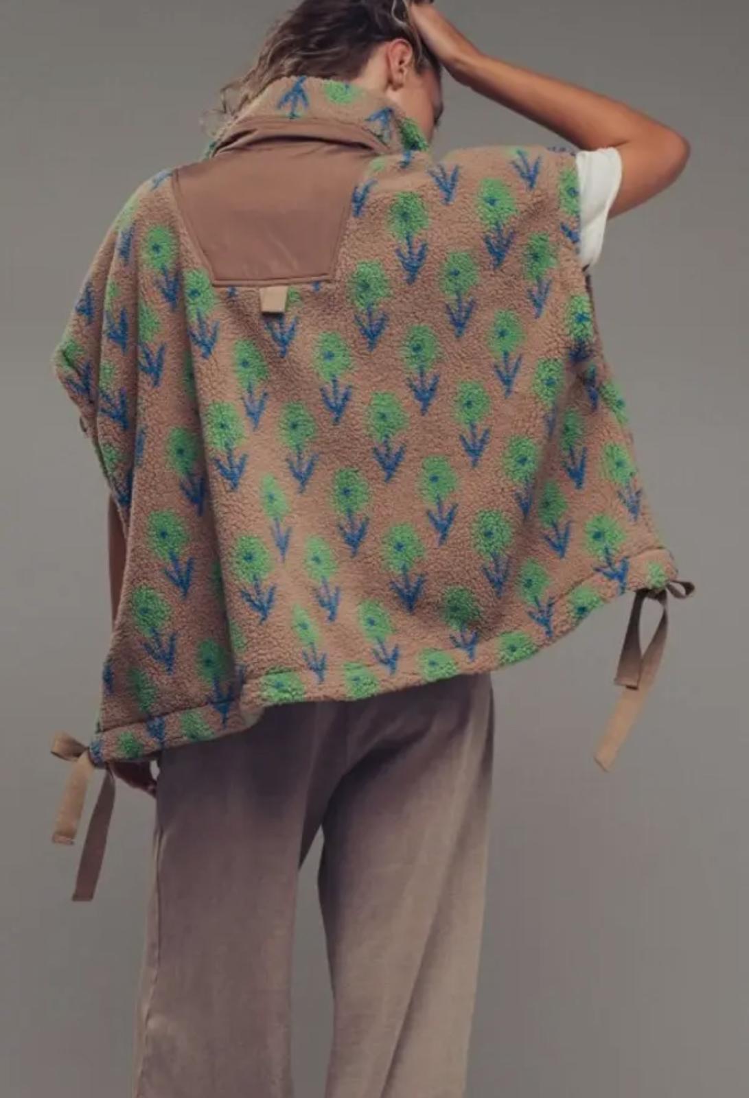 Gilet in Pile Fantasia Floreale