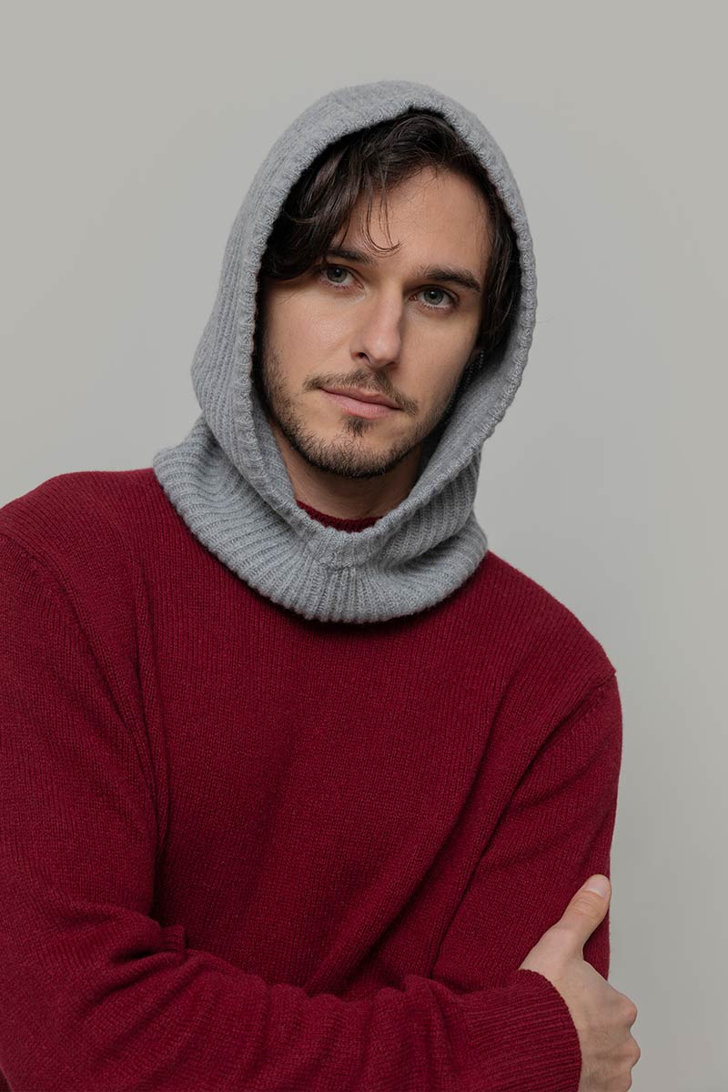 Balaclava unisex in cashmere rigenerato – Passamontagna grigio RIFÒ