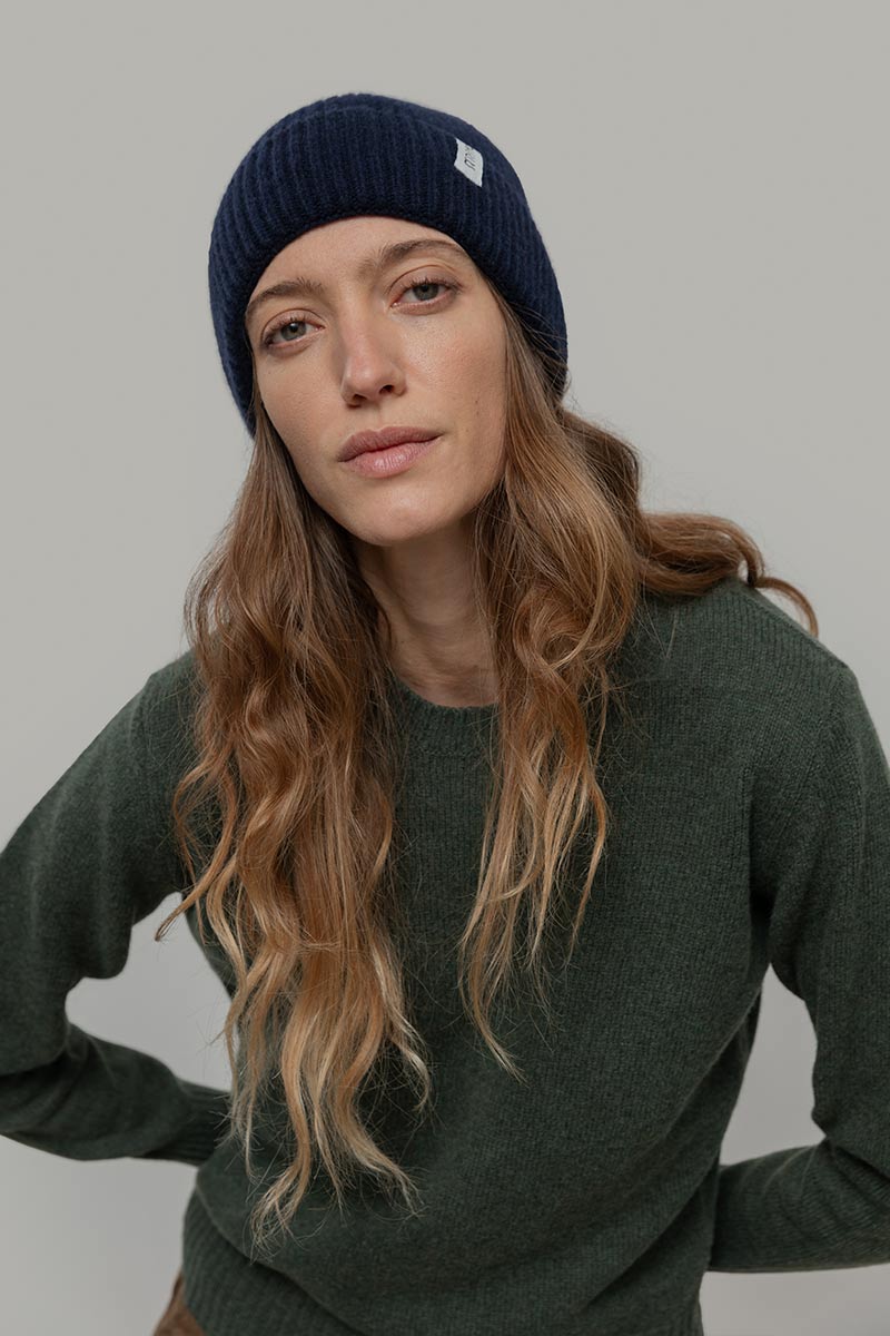 Cappello unisex in cashmere rigenerato | Blu RIFÒ