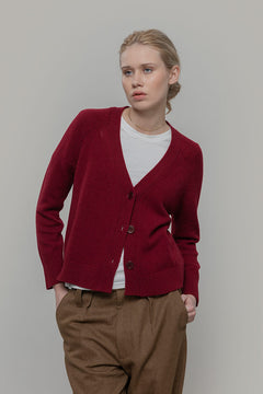 Cardigan corto in cashmere rigenerato – Vinaccia