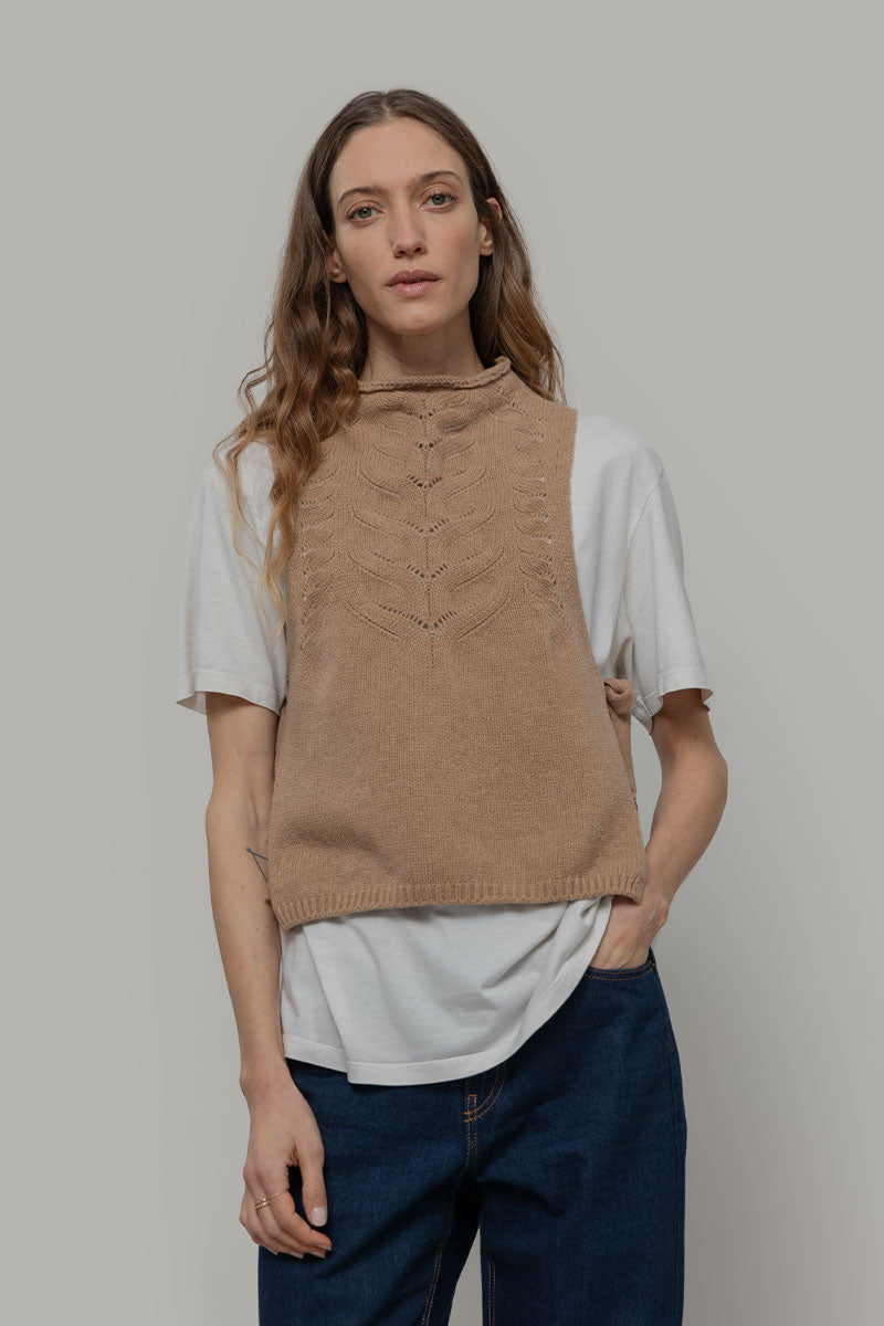 Gilet in lana rigenerata - Beige RIFÒ