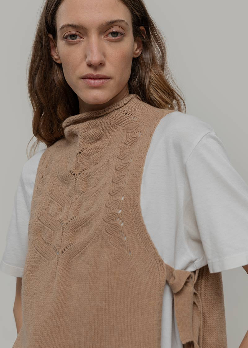 Gilet in lana rigenerata - Beige RIFÒ