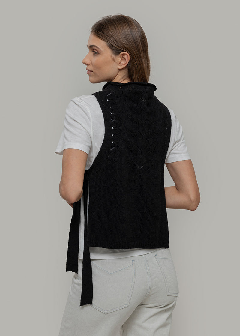 Gilet in lana rigenerata - Nero RIFÒ