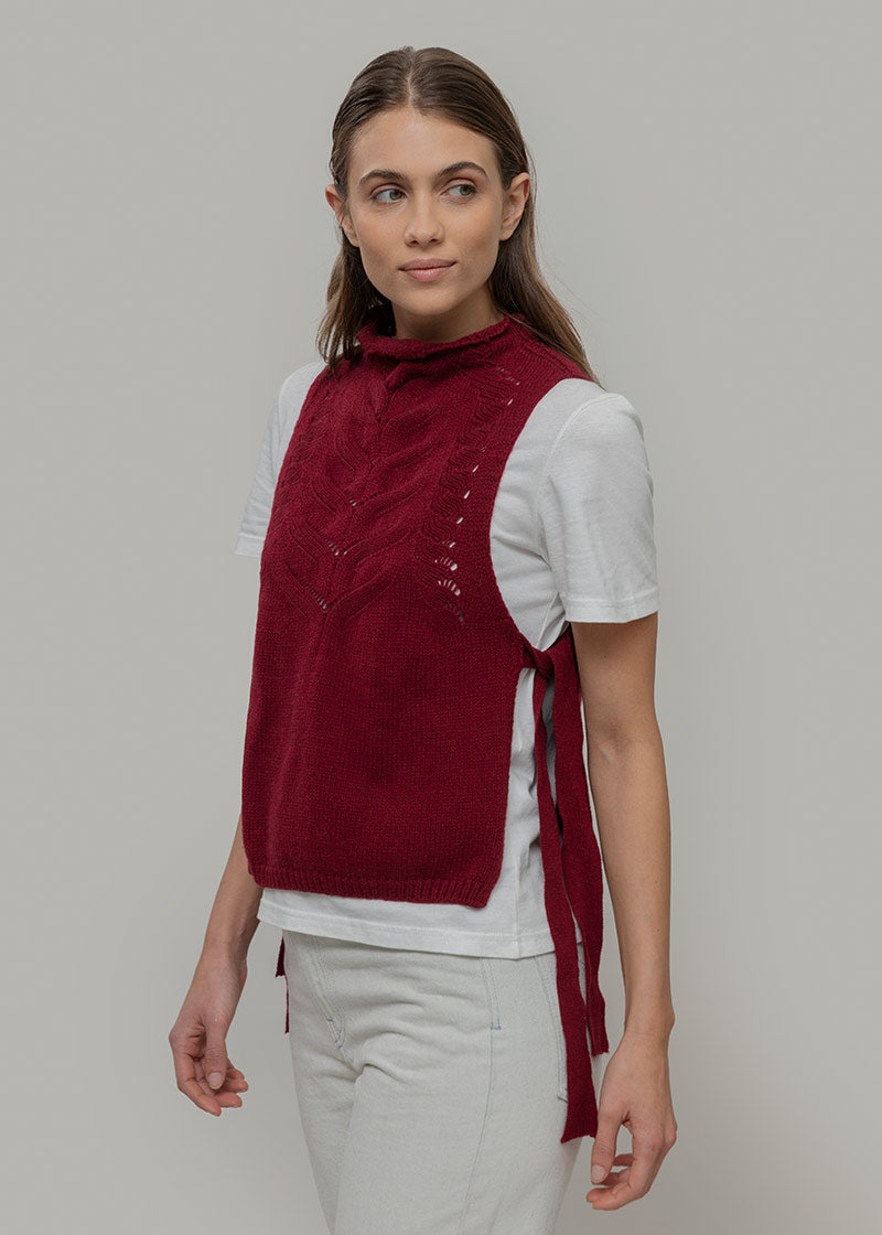 Gilet in lana rigenerata - Vinaccia