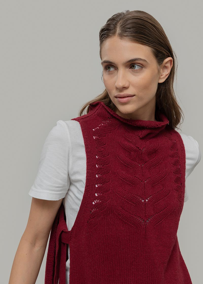 Gilet in lana rigenerata - Vinaccia