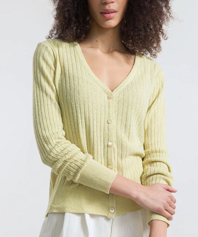 Cardigan in seta rigenerata RIFO’
