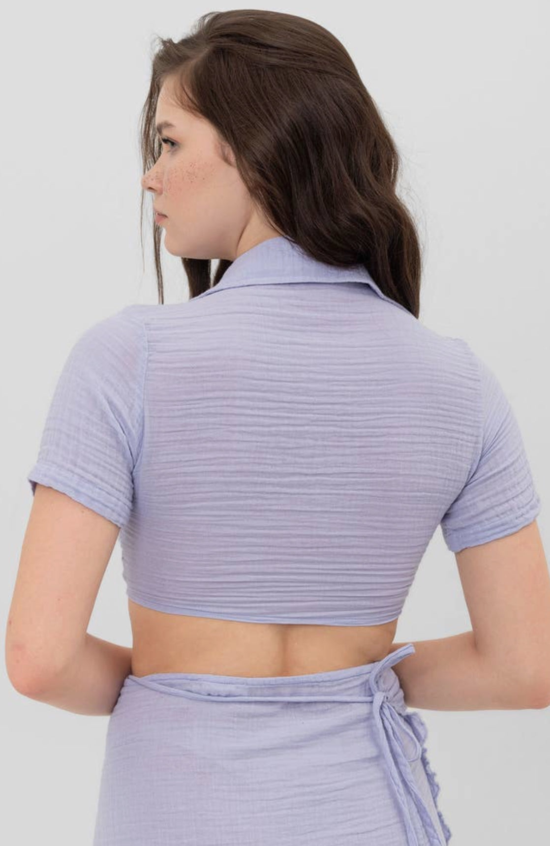 Top camicia BLANCA lilla