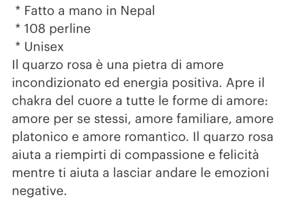 Mala Tibetano in quarzo rosa.