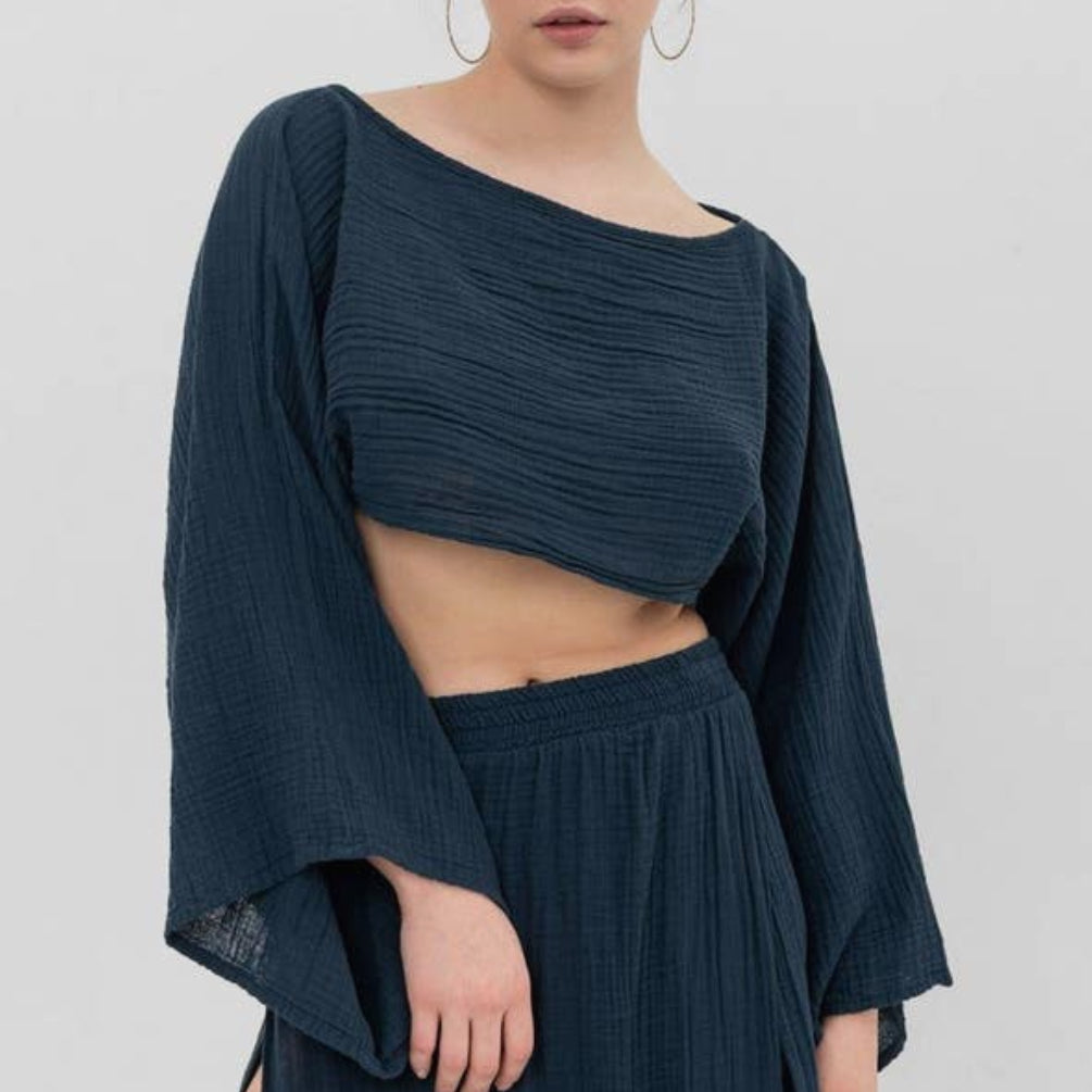 Top BLANCA blu avio