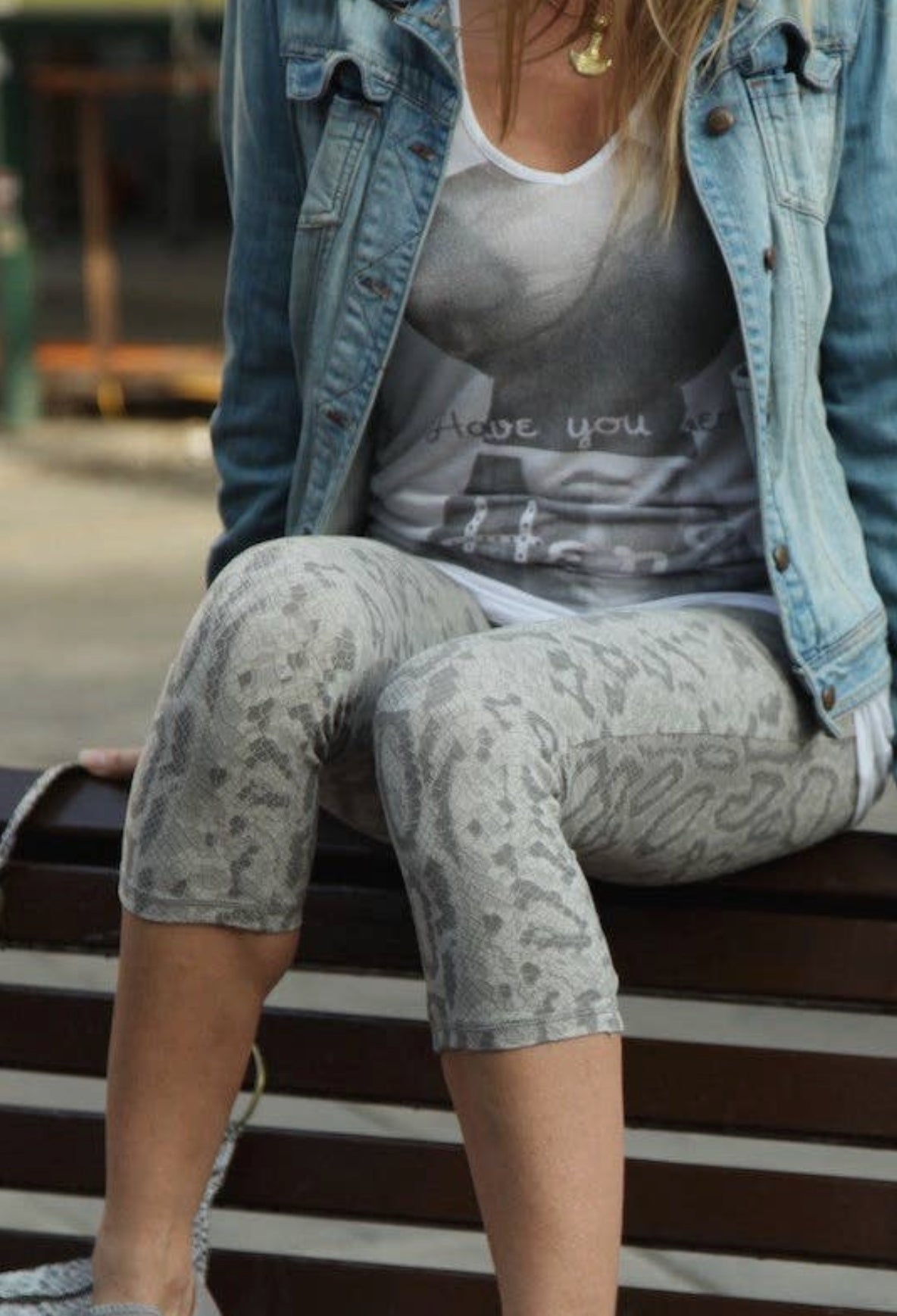 Leggings 3/4 drago grigio XS.