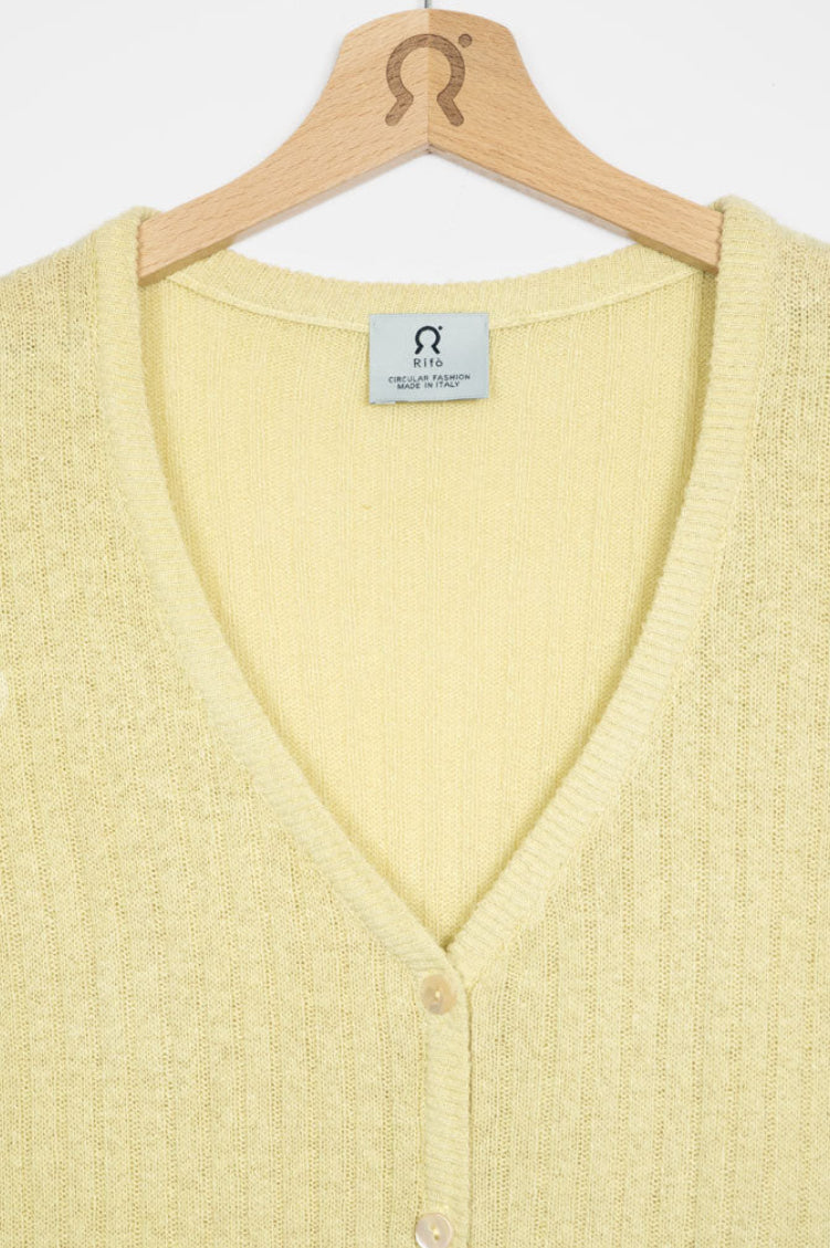 Cardigan in seta rigenerata RIFO’
