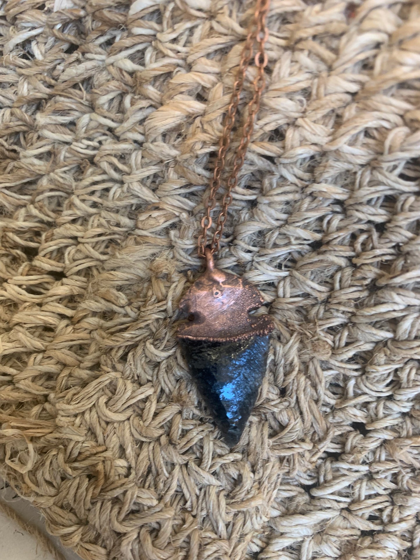 Collana in rame e pietra semi preziosa
