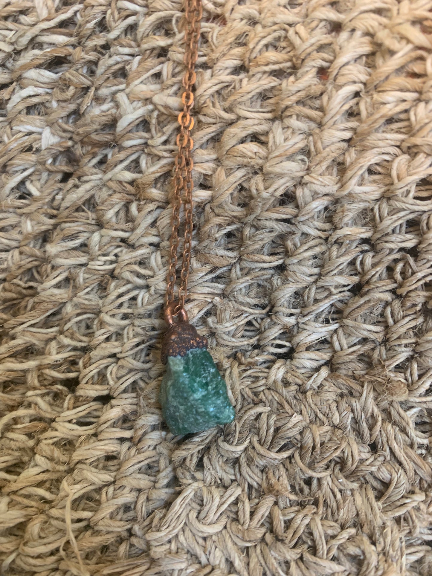 Collana in rame e pietra semi preziosa