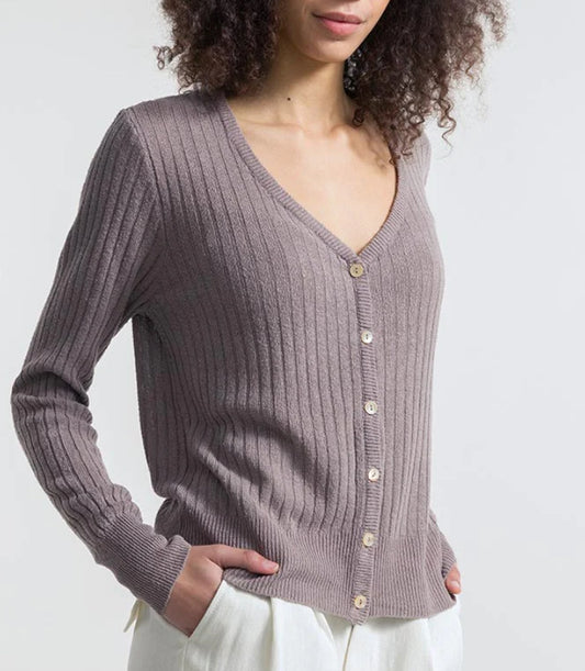 Cardigan in seta rigenerata RIFO’