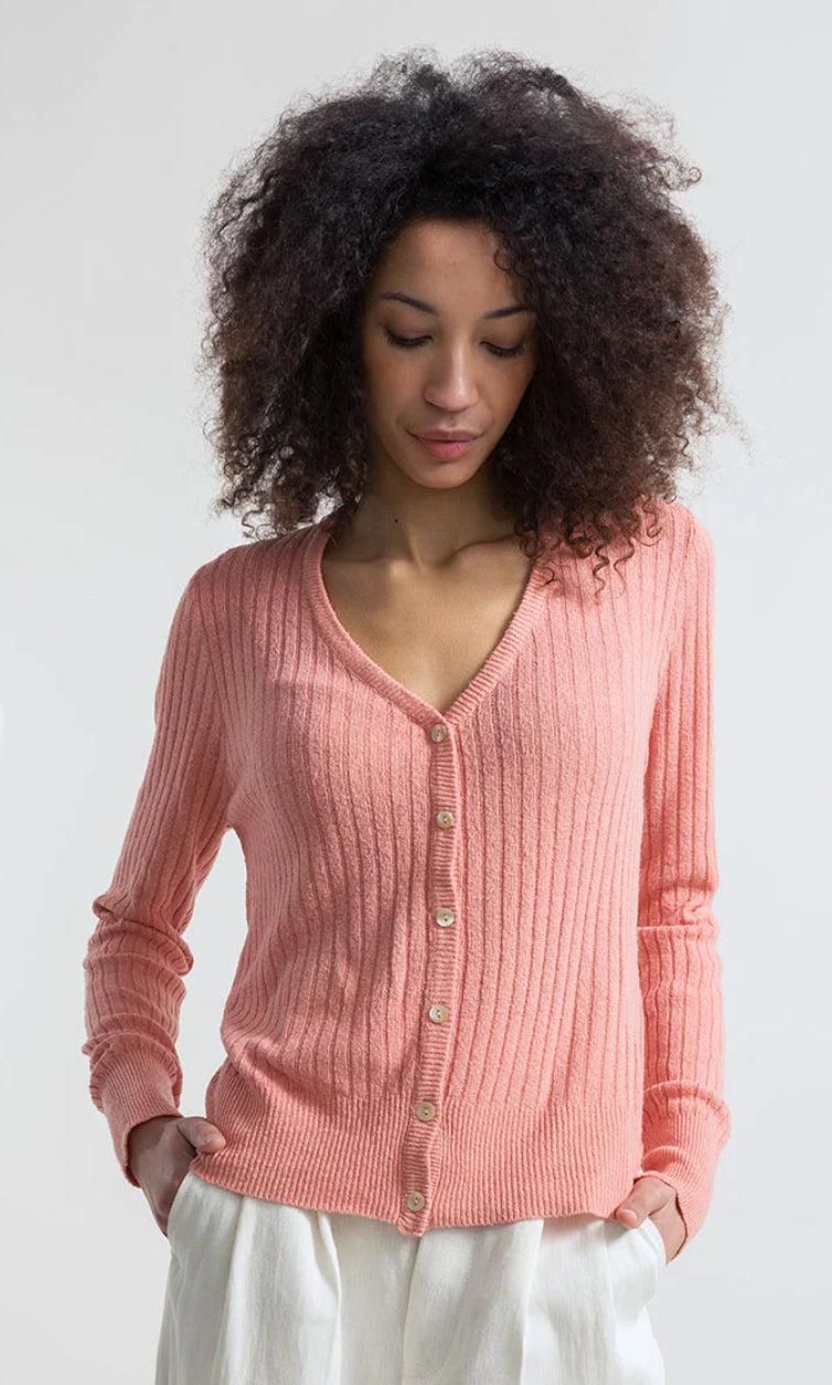 Cardigan in seta rigenerata RIFO’