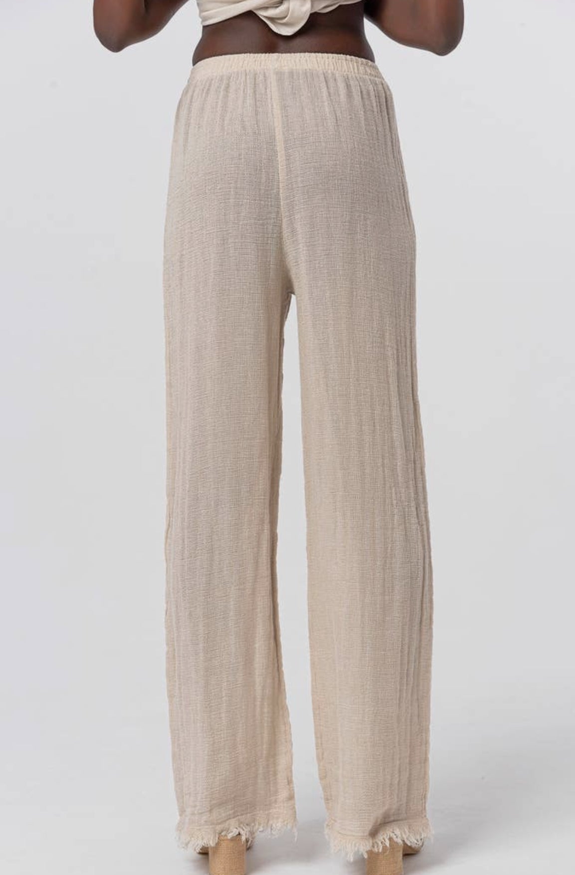 Pantalone in cotone con coulisse BLANCA