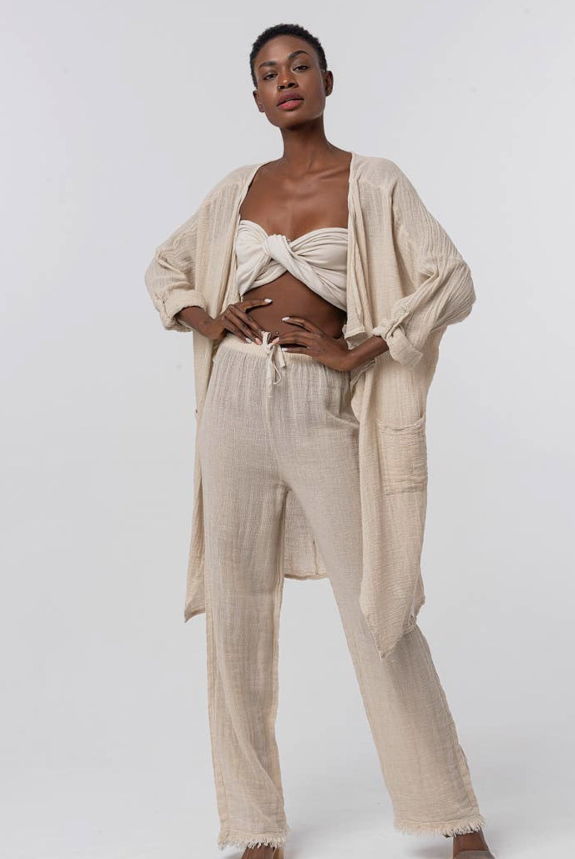 Camicia/ Giacca in cotone BLANCA