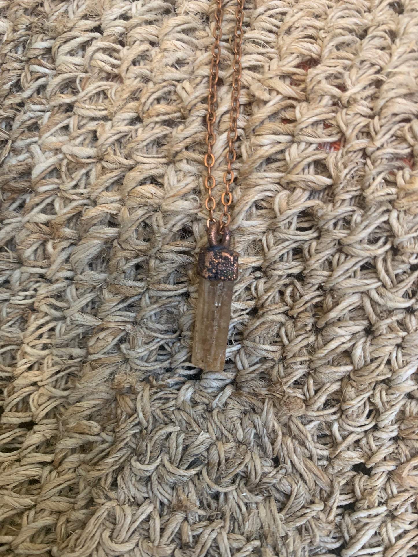 Collana in rame e pietra semi preziosa