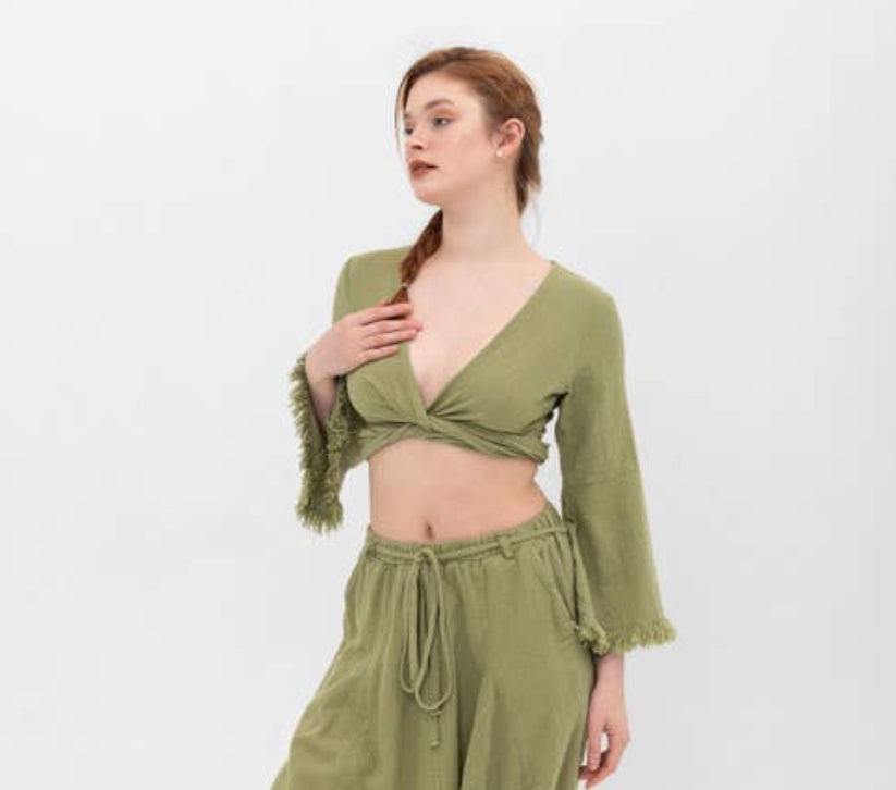 Camicia BLANCA verde