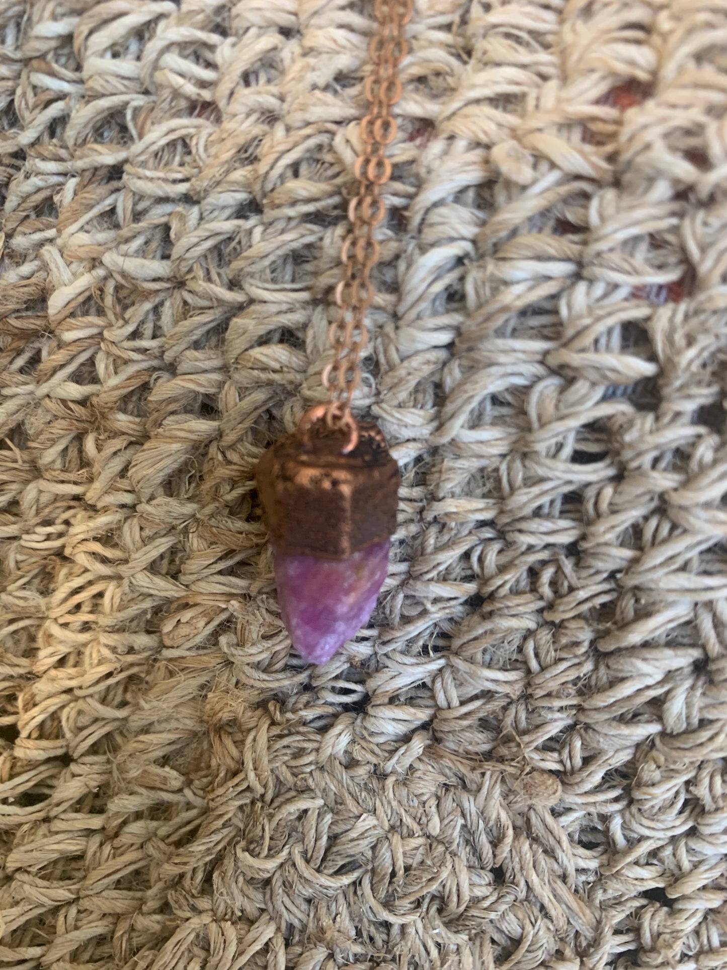 Collana in rame e pietra semi preziosa