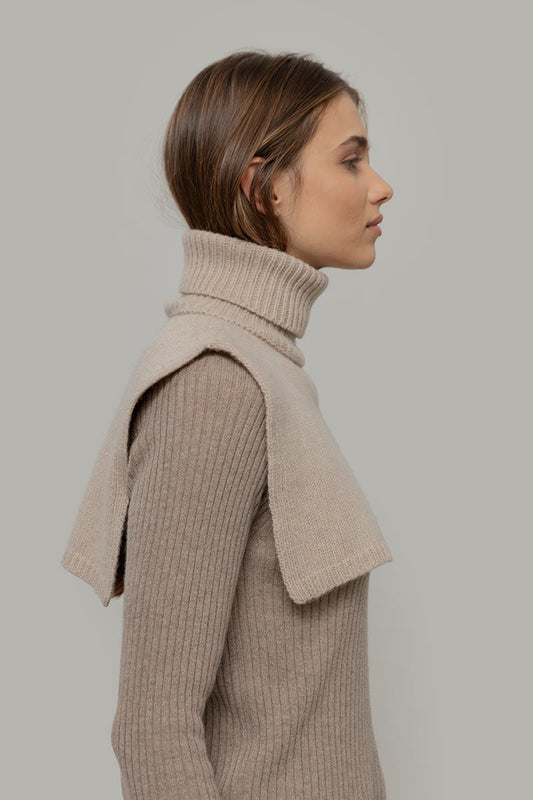 Scaldacollo unisex in cashmere rigenerato – Beige RIFÒ