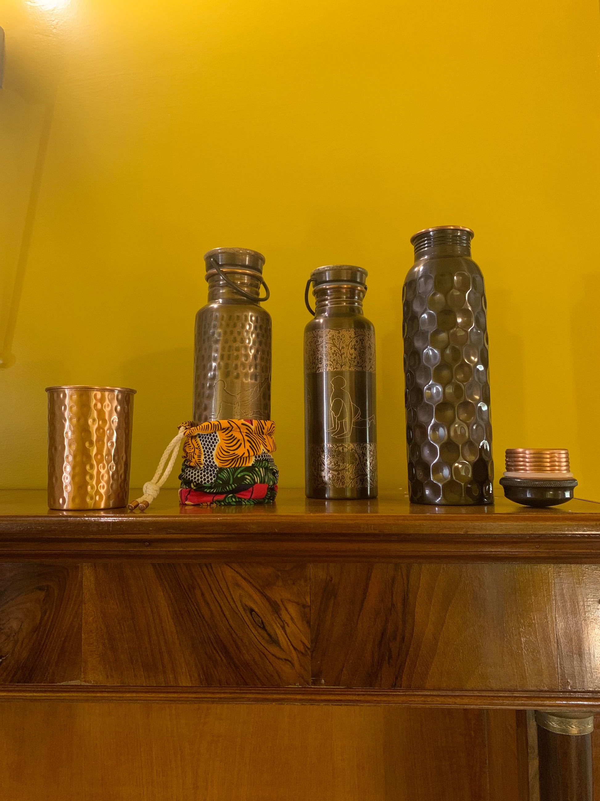 Bottiglia D'Acqua In Rame Da 1000ml - Con Borsa In Iuta - Foto 9