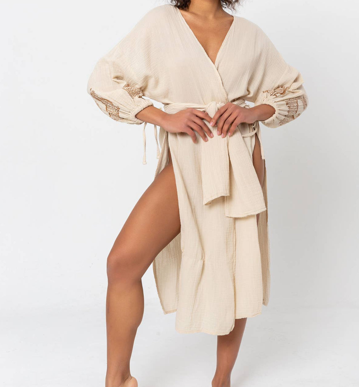 Kimono lungo cotone BLANCA